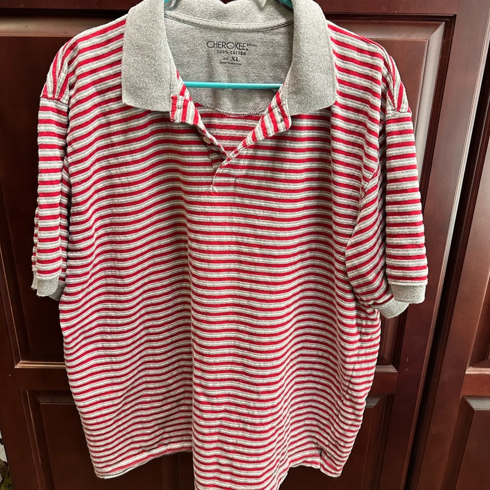 Cherokee 💯 Cotton Striped Polo Shirt